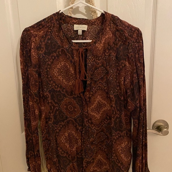 BOHO burgundy blouse - Picture 3 of 4